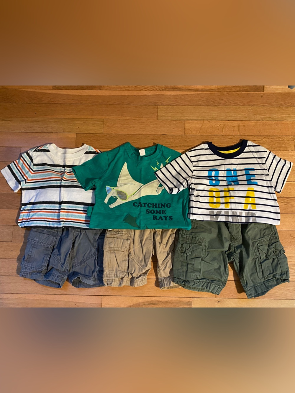 GAP Kids Various Brand 6 pc Lot 3 Graphic Tees 3 Cargo Shorts Size 5 Little Boy